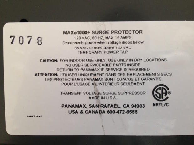 panamax max 1000 surge protector line conditioner manual